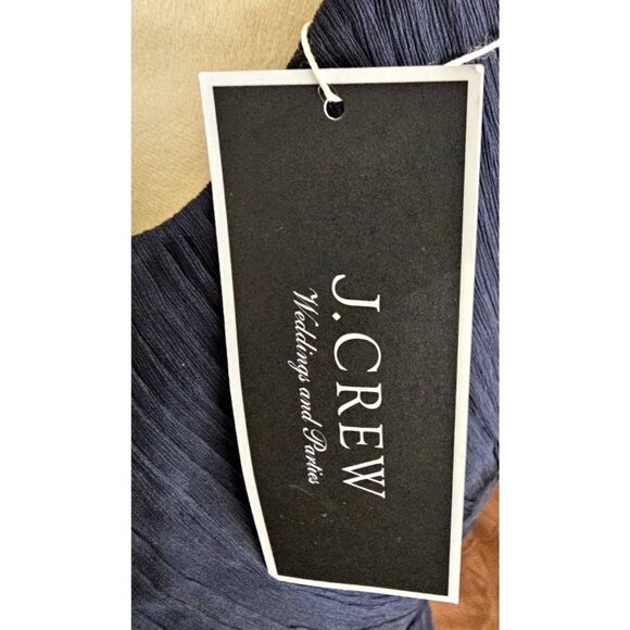 J. Crew Heidi Bridesmaid Dress Silk Chiffon Navy Size Petite 8 NWT - Picture 7 of 11